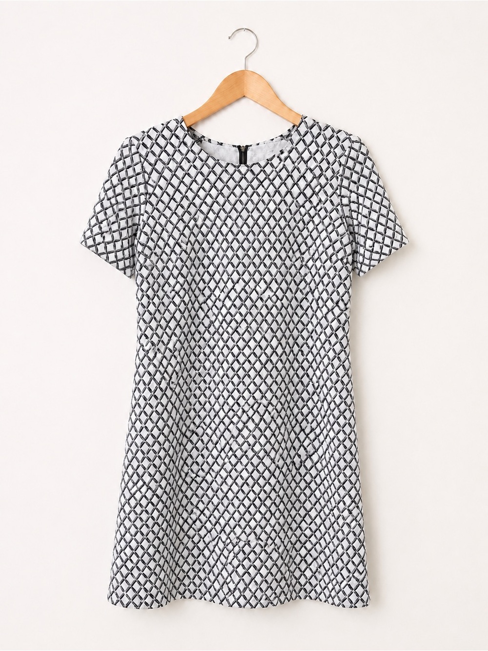 NWT New Calvin Klein Diamond Print Short Sleeve Sheath Dress 8